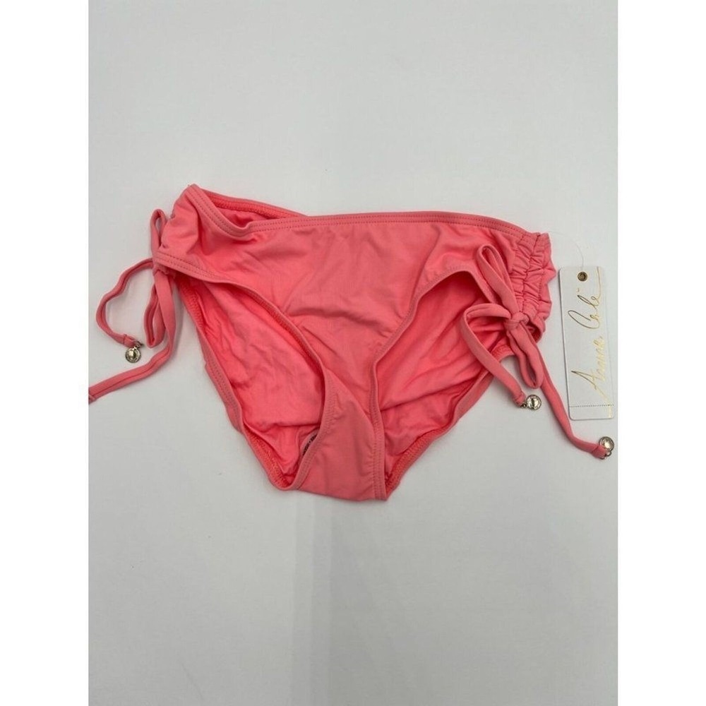 Anne Cole Coral Side‎ Tie Bikini Bottom Swimsuit 19MB30001 Womens Small New